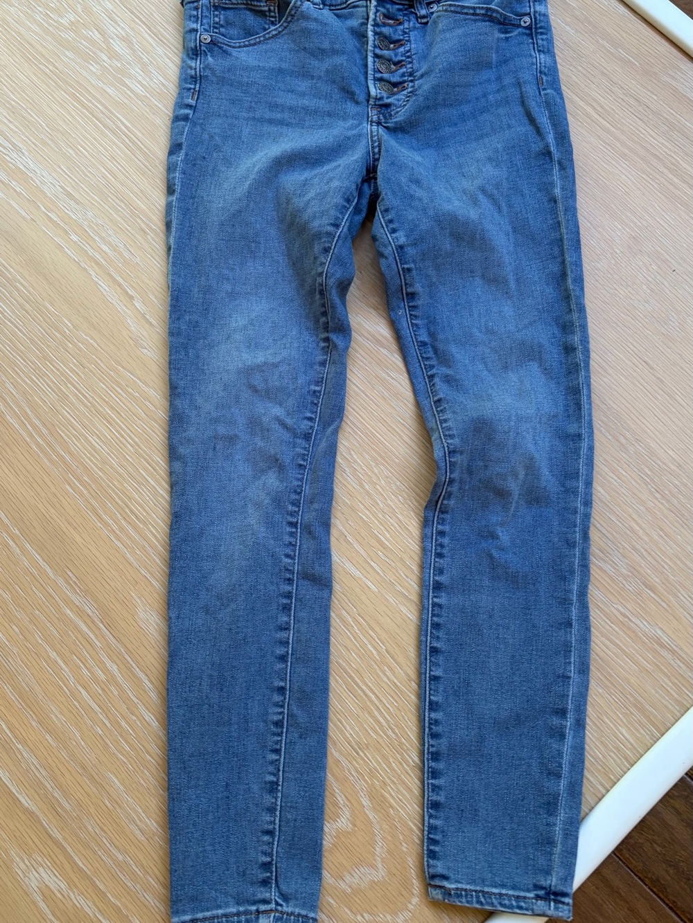 Express Skinny Jeans in Medium Blue - Button Fly